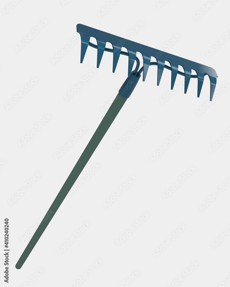 Poster rake isolated on background.. 3d rendering - illustration