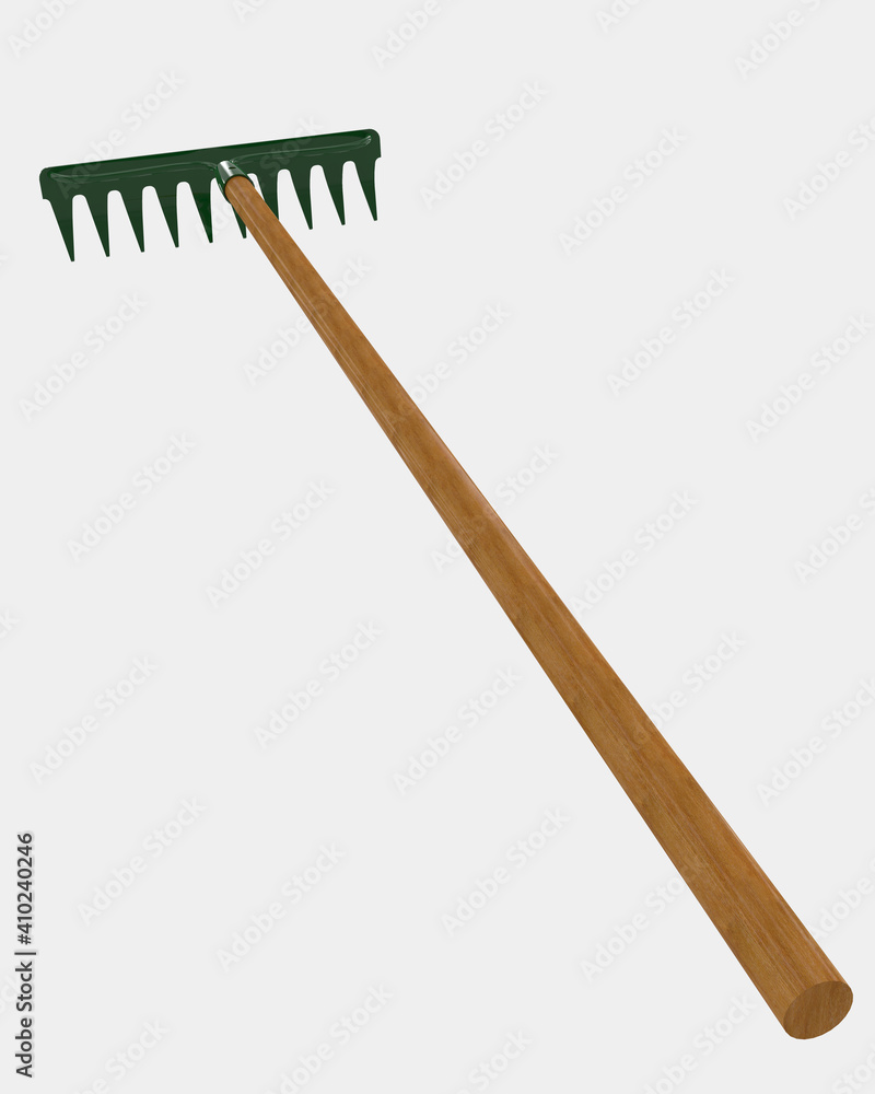 Poster rake isolated on background.. 3d rendering - illustration