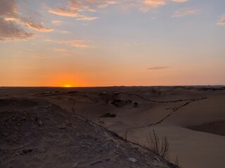 sunset in the desert