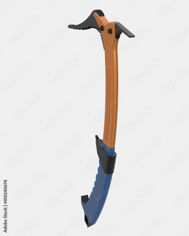 Poster ice ax isolated on background. 3d rendering - illustration