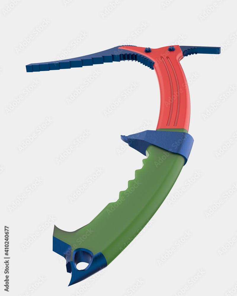 Poster ice ax isolated on background. 3d rendering - illustration