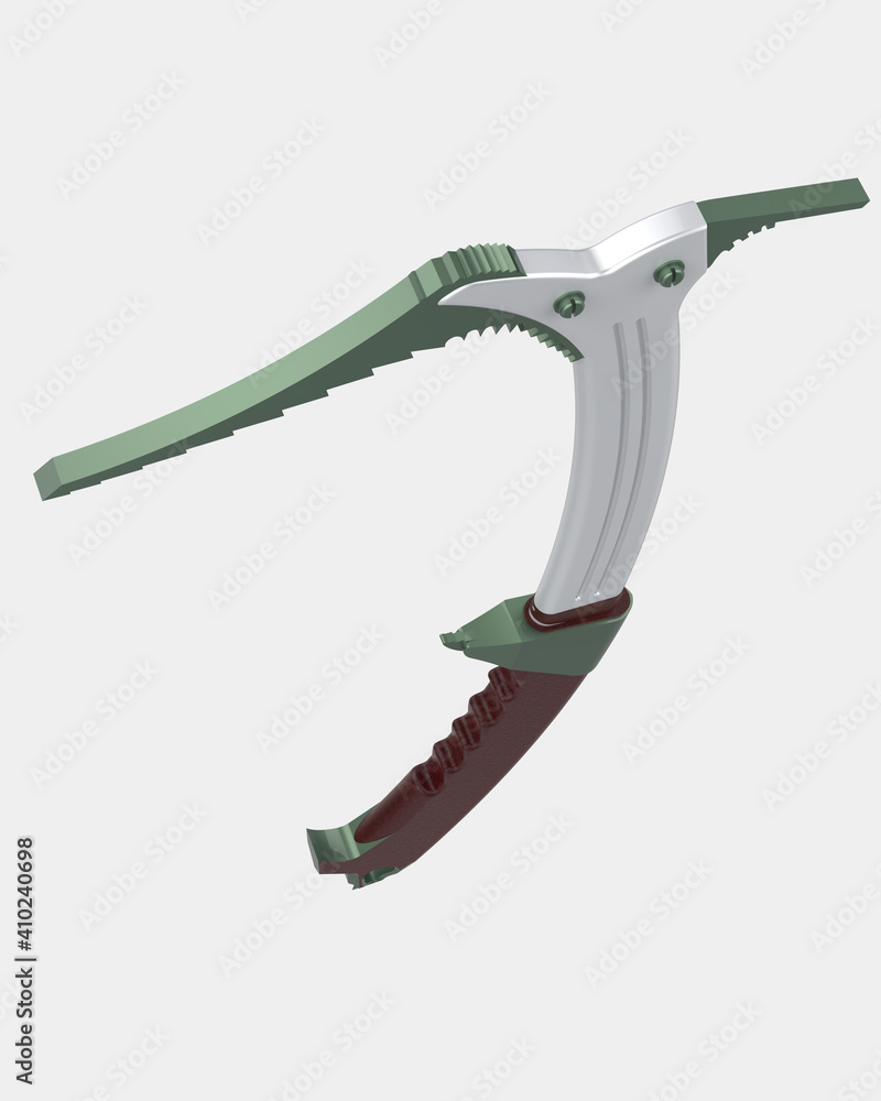 Poster ice ax isolated on background. 3d rendering - illustration