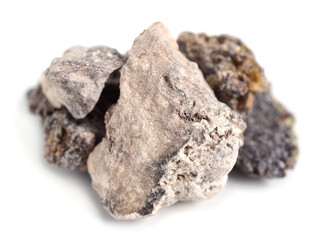 Palo Santo (Holy Stick) Wood Resin Pile. Isolated on White Background.