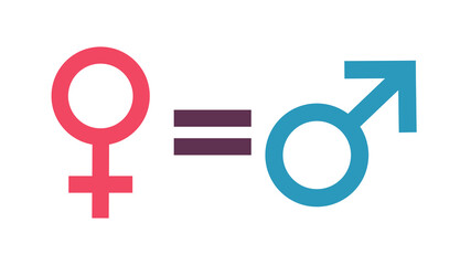 Male and female equality concept. The equality of men and women. Equal rights concept. Gender equality. Womens rights.