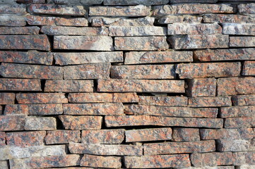 marble bricks stone wall close up . marble bricks wall textures. marble brick wall pattern. stone fence
