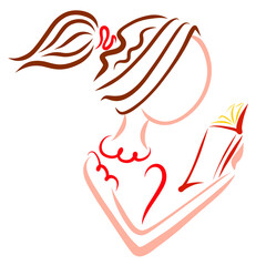 girl reading a book or her diary