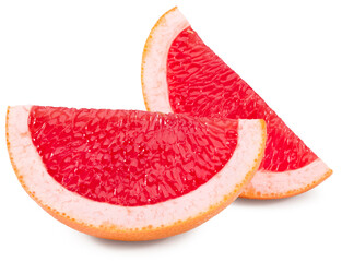 sliced grapefruit isolated on white background. full depth of field. clipping path
