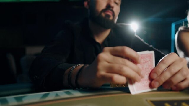 People playing poker in casino