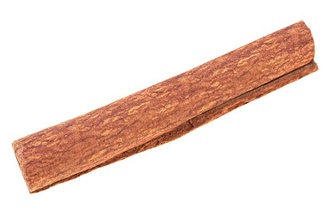 Single stick of cinnamon isolated on a white background