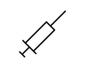 Vaccination Icon In Trendy Thin Line Style Isolated On White Background. Medical Symbol For Your Design, Apps, Logo, UI. Vector Illustration, Eps10.
