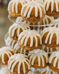 Beautiful Colorful Sweet Wedding Cake Cupcake Decor Closeup Image at Event Space