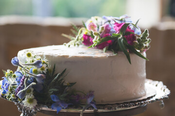 Beautiful Colorful Sweet Wedding Cake Cupcake Decor Closeup Image at Event Space