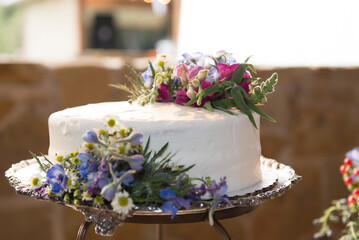 Beautiful Colorful Sweet Wedding Cake Cupcake Decor Closeup Image at Event Space