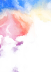 Abstract colorful watercolor on white background. Digital art painting.