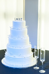 Beautiful Colorful Sweet Wedding Cake Cupcake Decor Closeup Image at Event Space