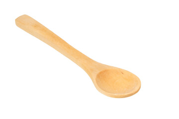 Vintage empty wooden spoon isolated on the white background