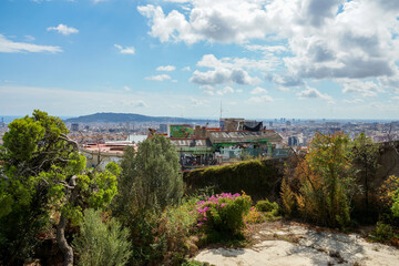 Spain, Barcelona - panoramic view of city.