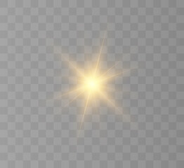 A bright flash of light flickering on a transparent background, for vector illustrations and backgrounds.	