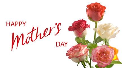 Happy mother's day greeting card. Congratulatory flowers.