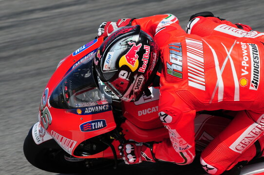 Misano - ITALY, 5 September 2009: Finland Ducati rider Mika Kallio at 2009 GRAN PREMIO CINZANO DI SAN MARINO E DELLA RIVIERA DI RIMINI on Misano World Circuit in Italy.