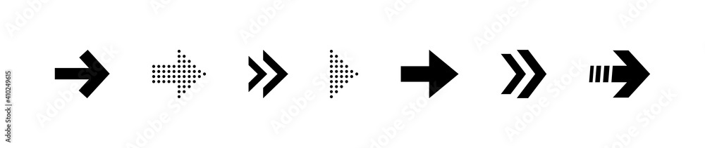 Poster super set different arrows mark. collections arrows pointers. flat style vector illustration