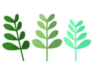 3D RENDER ILLUSTRATION CLIPPING PATH on Isolated white background. Green leaves paper cut art style.