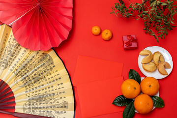 Chinese new year flat lay