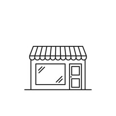 Linear warehouse icon. Vector illustration, flat design