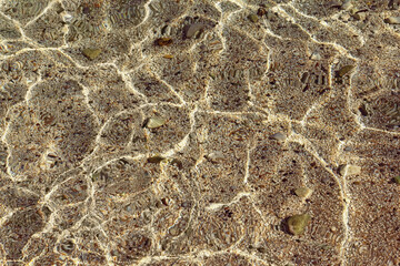 Abstract natural texture. Shallow water, stone beach