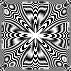 3D illusion in abstract op art lines pattern.