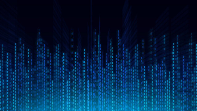 Abstract technology background, cyberspace and binary code. Digital cyberspace and Digital data concept.