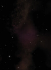 Star field in galaxy space with colorful nebula. Sci fi background of deep space. Ethereal wallpaper.