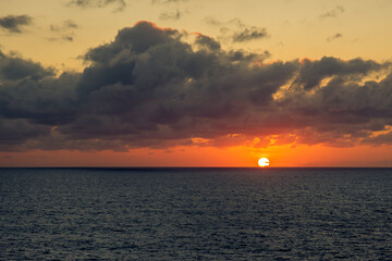 sunset on the high seas