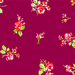 Floral seamless pattern. Hand drawn. For textile, wallpapers, print, wrapping paper. Vector stock illustration.