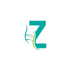 DNA icon logo with letter Z template design