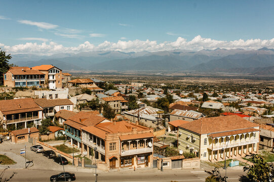 The view of Sighnaghi city in the Kakheti region, Georgia