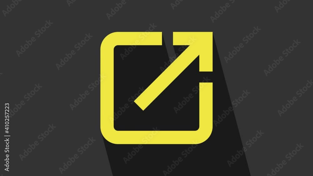 Poster yellow open in new window icon isolated on grey background. open another tab button sign. browser fr