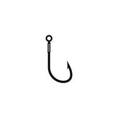 Fishing hook logo vector icon illustration