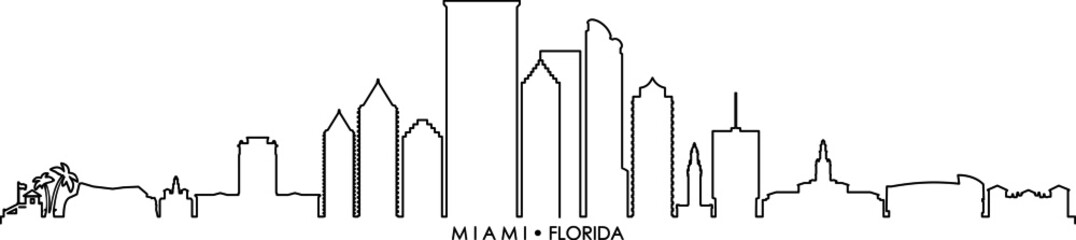 MIAMI Florida SKYLINE City Silhouette
