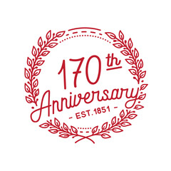 Fototapeta premium 170 years anniversary logo collection. 170th years anniversary celebration hand drawn logotype. Vector and illustration.