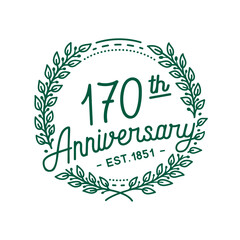 170 years anniversary logo collection. 170th years anniversary celebration hand drawn logotype. Vector and illustration.