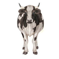 vache laitière, noir et blanc,  de face;  animal, bétail, ferme, blanc, taureau, isolé, agriculture, mollet, mammifère, bétail, brun, boeuf, gazon, champ, alpage, prairie, domestique,  noir, lait, kla