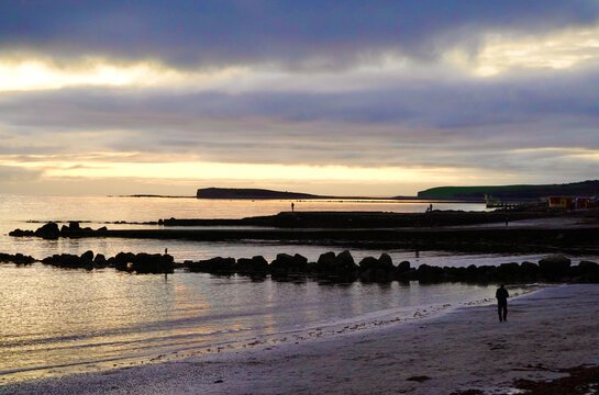 Salthill at sunset silhouetted