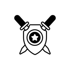 Shield vector icon style illustration. EPS 10 file