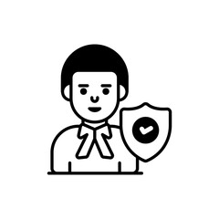 Lawyer vector icon style illustration. EPS 10 file
