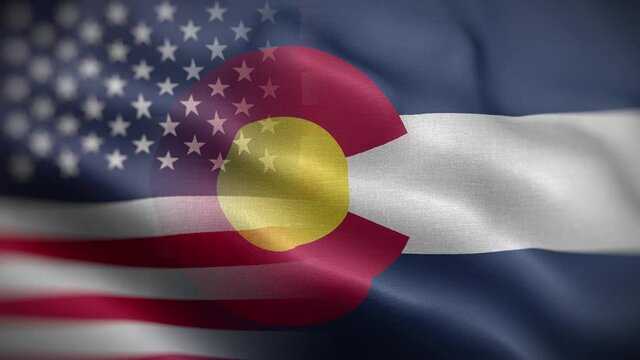 Colorado State USA Mixed Flag Front HD