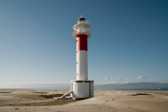 Far del Fangar lighthouse standing against clear sky