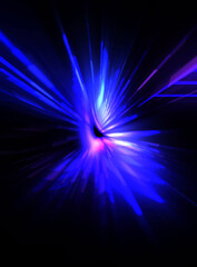 Obraz premium Futuristic lens flare. Light explosion star with glowing particles and lines. Beautiful abstract rays background.