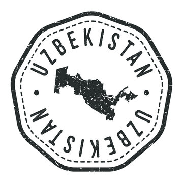 Uzbekistan Map Stamp Retro Postmark. Silhouette Postal Passport. Seal Round Vector Icon. Badge Vintage Postage Design.