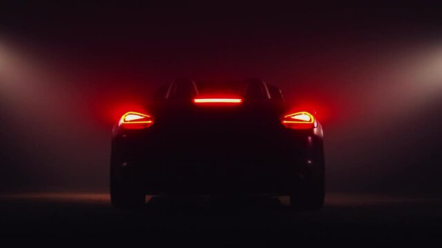 Sportauto im Spotlicht Cabriolet bei Nacht LED R&uuml;cklichter Stoplicht Bremslicht R&uuml;ckscheinwerfer